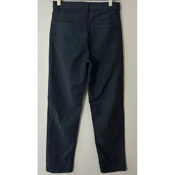 Faherty Pants Womens 25 Washed Black Slim Straight High Rise Stretch Cotton - Picture 2 of 7